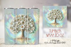 Fantasy Golden Tree tumbler 20oz wrap sublimation design png Product Image 1