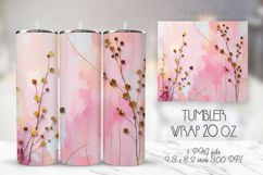 3D flowers tumbler sublimation wrap| Spring abstract design Product Image 1