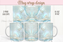 Pastel Christmas deer mug wrap png |Raindeer mug sublimation Product Image 1