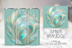 Light aqua pastel tumbler 20oz wrap sublimation design png Product Image 1