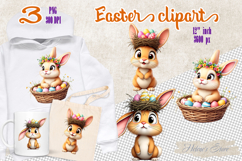 Funny Easter Bunny Sublimation designs | Farmhouse clipart Product Image 1