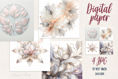 Luxury floral pattern digital papers jpeg | Scrap booking Product Image 1