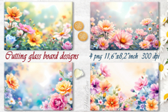 Tropical flowers designs | Floral cutting board sublimation Product Image 1