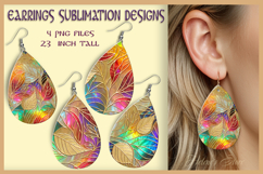 Autumn leaves earrings | Fall Teardrop earring sublimation Product Image 1