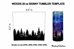 Northern Lights Tumbler SVG Template | Tree Line Tumbler SVG Product Image 1
