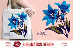 Wildflowers clipart | Vintage Blue Campanula flower graphics Product Image 2