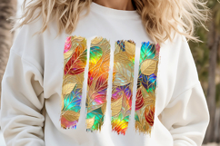 Colorful autumn leaves fall brush strokes t shirt design png Product Image 2
