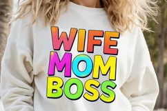WIFE MOM BOSS clipart | Mothers day Sublimation design png Product Image 3