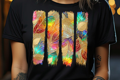 Colorful autumn leaves fall brush strokes t shirt design png Product Image 1