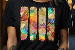 Colorful autumn leaves fall brush strokes t shirt design png Product Image 1