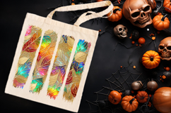 Colorful autumn leaves fall brush strokes t shirt design png Product Image 3