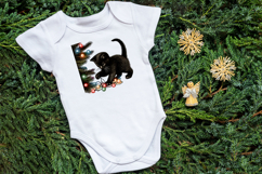 Christmas lights &amp; black cat clipart| Winter t shirt designs Product Image 3