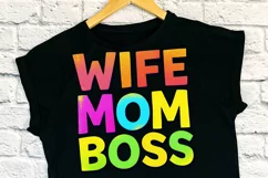 WIFE MOM BOSS clipart | Mothers day Sublimation design png Product Image 1