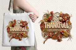 Thanksgiving Chenille Embroidered Patch Puffy Clipart PNG Product Image 1