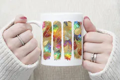 Colorful autumn leaves fall brush strokes t shirt design png Product Image 4