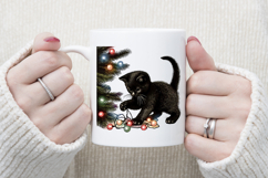 Christmas lights &amp; black cat clipart| Winter t shirt designs Product Image 4