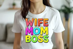 WIFE MOM BOSS clipart | Mothers day Sublimation design png Product Image 4