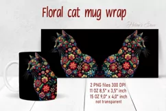 Flower cat Mug Sublimation png| Flowers cat |Art cat bouquet Product Image 1