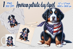 Cute puppy Dog with American flag clipart|USA Patriotic dogs Product Image 1