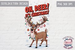 Christmas Sublimation Design PNG Funny Quote Santa Elf Lama Product Image 1