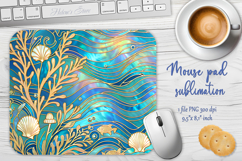Iridescent blue ocean sublimation design mouse pad Product Image 1