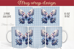 Blue butterfly mug wrap sublimation 15oz 11oz| Summer vibes Product Image 1
