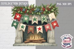 Christmas Patchwork Sublimation Design PNG Glitter Shine Product Image 1