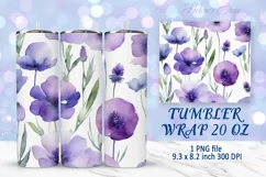 Flowers tumbler wrap | Summer Tumbler sublimation designs Product Image 7