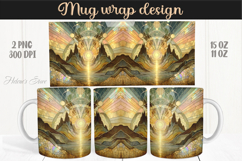 Fantasy mountains iridescent design mug wrap 15oz 11oz png Product Image 1