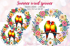 Cute birds windspinner |Lovebirds Wind spinner sublimation Product Image 1