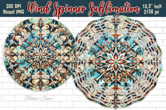 Christmas Snowflake Wind Spinner wrap sublimation design png Product Image 1