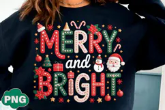 Merry and Bright Png Yarn Christmas Png Product Image 3