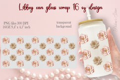 3d paper floral pattern Libbey Can Glass Wrap 16oz design Product Image 2
