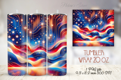 USA Patriotic tumbler wrap 20oz| Fourth of July festive Product Image 1