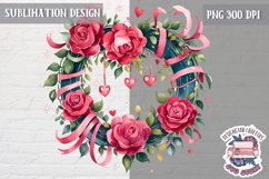 Valentine Prop sublimation design Love Story Pink Watercolor Product Image 1