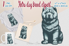 Cute vintage dog clipart | Retro dog breed design png Product Image 1