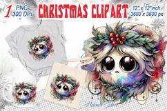 Christmas monster clipart sublimation PNG | Cute funny image Product Image 1