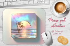 Summer beach mouse pad sublimation design| Iridescent &amp; gold Product Image 1