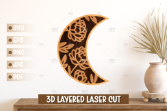 3D Moon Wall Art SVG - Moon Laser cut, Baby Room Home Decor Product Image 1