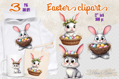 Funny Easter Bunny Sublimation designs | Farmhouse clipart Product Image 1