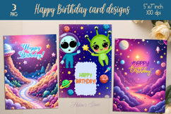 Spacescape greeting card design| Cosmic Happy Birthday card Product Image 1