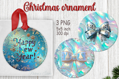 Coquette bows round bright ornament sublimation designs PNG Product Image 1