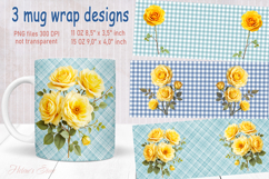 Vintage summer flowers design mug wrap 15 oz 11 oz png Product Image 1