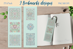 Pastel floral pattern Printable bookmark png |2 Book craft Product Image 1