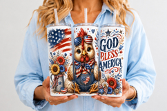 God Bless America Chicken 20oz Tumbler Wrap PNG Product Image 2