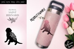 Floral Saint Bernard Dog svg file for cricut, for silhouette Product Image 3