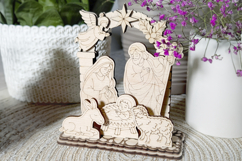 Nativity Scene - Laser Cut File, Christmas Small Schwibbogen Product Image 3