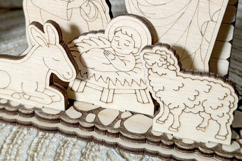Nativity Scene - Laser Cut File, Christmas Small Schwibbogen Product Image 4