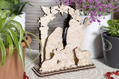 Nativity Scene - Laser Cut File, Christmas Small Schwibbogen Product Image 5