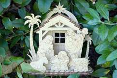 Christmas Laser Cut File - 3d Nativity Barn with Baby Jesus Product Image 8